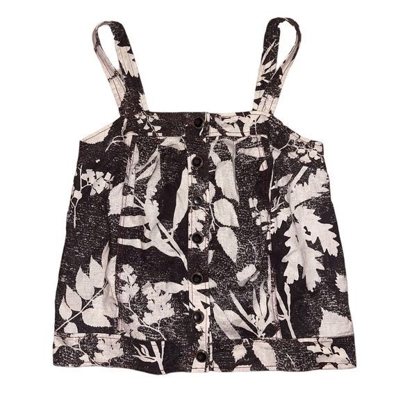 HD in Paris Anthropologie button down linen blend tank top women’s size 2 - Picture 1 of 6